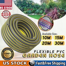 25/50/75/100/150FT Premium 1/2 in Rubber Garden Hose Heavy Duty Strong Deluxe