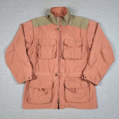 Vintage L.L. Bean Safari Jacket Mesh Vented Size L Salmon Pink Convertible 90s
