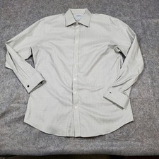 Charles Tyrwhitt Dress Shirt Mens 17.5 Non Iron Slim Fit Long Sleeve French Cuff