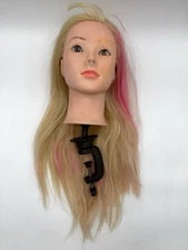 Cosmetology Training Styling Female Mannequin Head 18" Blonde Hair Clamp Stand
