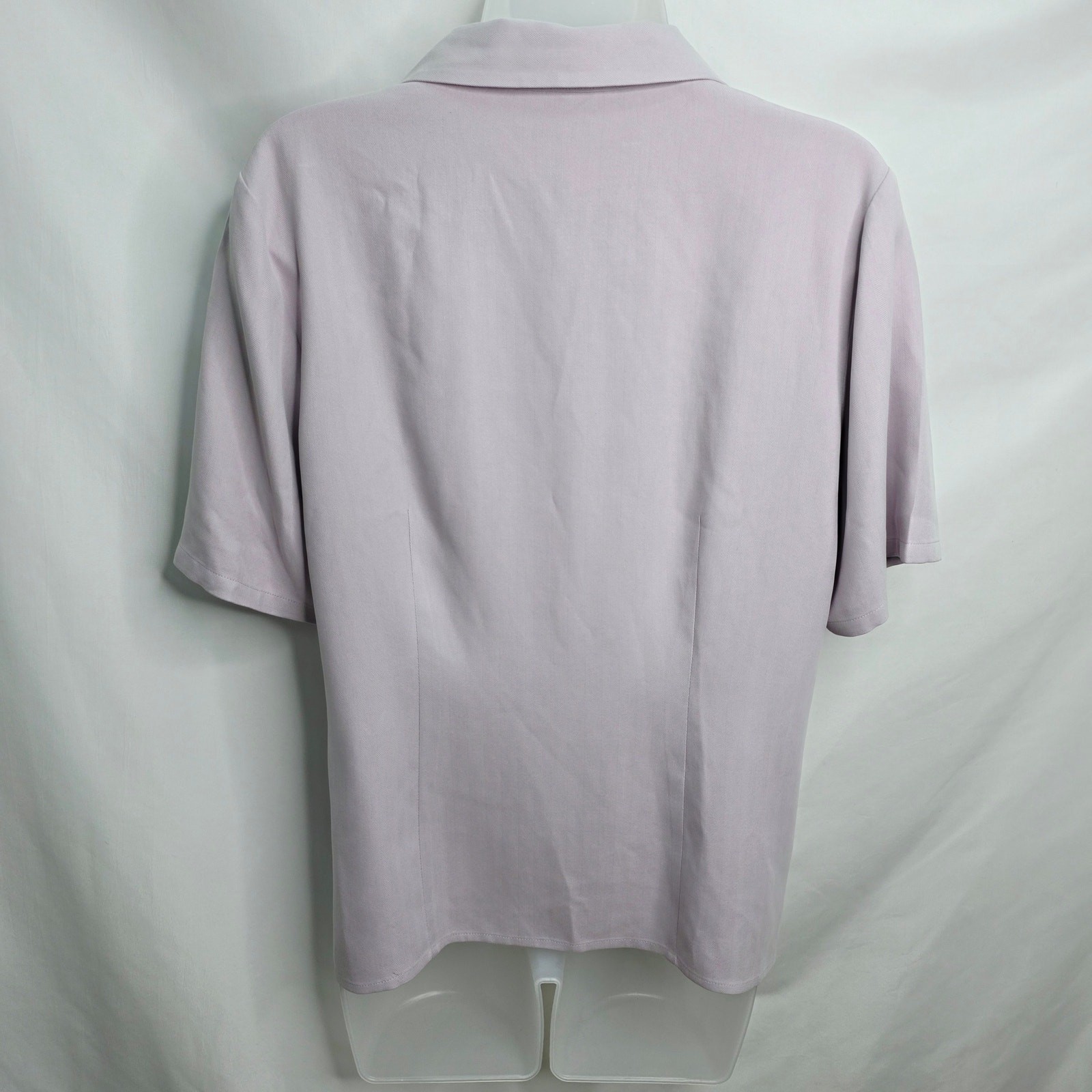 Pendleton Lavender Button Front Short Sleeve Silk… - image 10