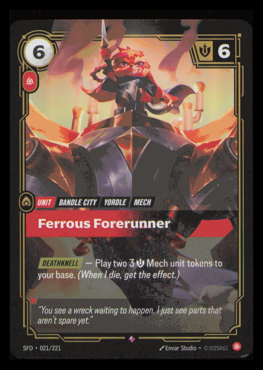 Ferrous Forerunner Foil 021/221 Spiritforged Riftbound League of Legends NM