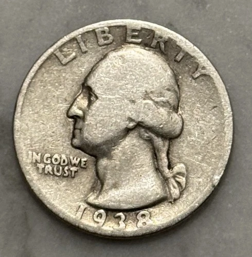 1938-S Washington Quarter - G - Good - 90% Silver