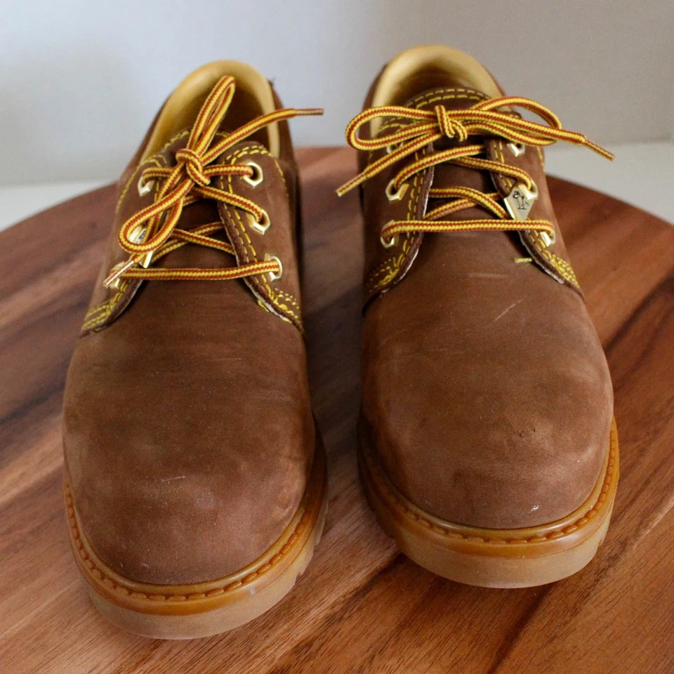 Sapatos femininos Havana Joe 9,5 couro marrom com cadarço Oxford sola esponja de cera - Imagem 3 de 4