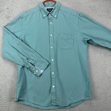 Charles Tyrwhitt Men Medium Classic Fit Shirt Button Down Green 100 Cotton EUC