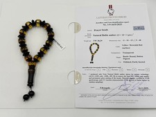 Certified Natural Baltic Amber Prayer Beads   Assay Office of Latvia