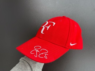 Nike Roger Federer RF Red Cap Autographed Style Credit Suisse Hat