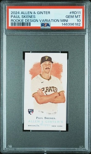 2024 Topps Allen & Ginter #RD-11 PAUL SKENES RC Design Variation Mini PSA 10
