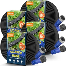 200FT Flat Soaker Hose Heavy Duty Leakproof Drip Irrigation Hose for Garden Lawn