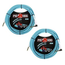 Pig Hog Vintage-Series Woven Instrument Cable Daphne Blue, 20', Right Angle ...