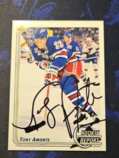 1992-93 Upper Deck - Rookie Report Tony Amonte #359 Auto New York Rangers 