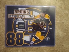 David Pastrnak Game Used Stick Picture With Coa