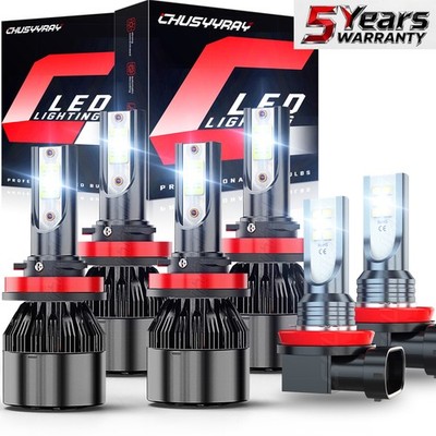 For Toyota Tacoma 2016 2017 2018 - 2021 6000K LED Headlight + Fog Light Bulbs 6X