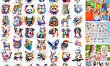 160 PCS 30 Sheets for kids - Individually Watercolor Animals Temporary Tattoos