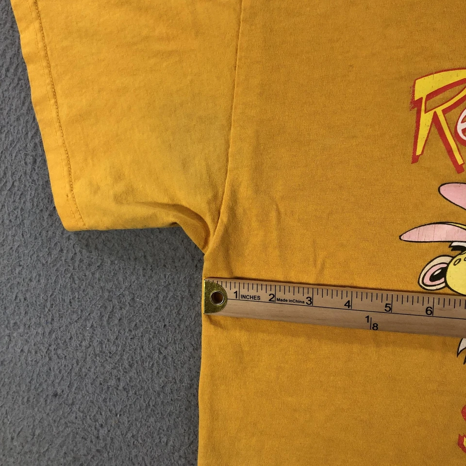 Camiseta De Colección Ren & Stimpy Para Hombres Grande Amarilla Nickelodeon Dibujos Animados Gráfico Camiseta Foto 2 de 4