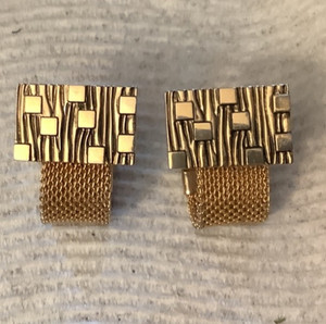 Authentic VINTAGE ANSON Cufflinks purchase gold plated bark texture and mesh