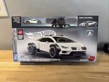 Mattel Brick Shop Hot Wheels Lamborghini Huracn Sterrato 268pc Set W Metal Car Mattel Brick Shop Hot Wheels Lamborghini Huracn Sterrato 268pc Set W Metal Car