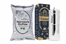 Südindischer Filterkaffee KOMBI mit Kaffeemaschine & Narasus reinem Filterkaffee