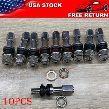 10pack Stainless Steel Wheel Tire Valve Stems Hight Pressure Bolt In With Caps