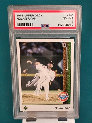 🔥 1989 Upper Deck Nolan Ryan #145 PSA 8 NM-MT 💎 Astros HOF ⚾ Strikeout King 📈