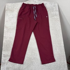 Figs Technical Collection Scrub Pants XL Burgundy Maroon Cargo W20SW2031 Mens