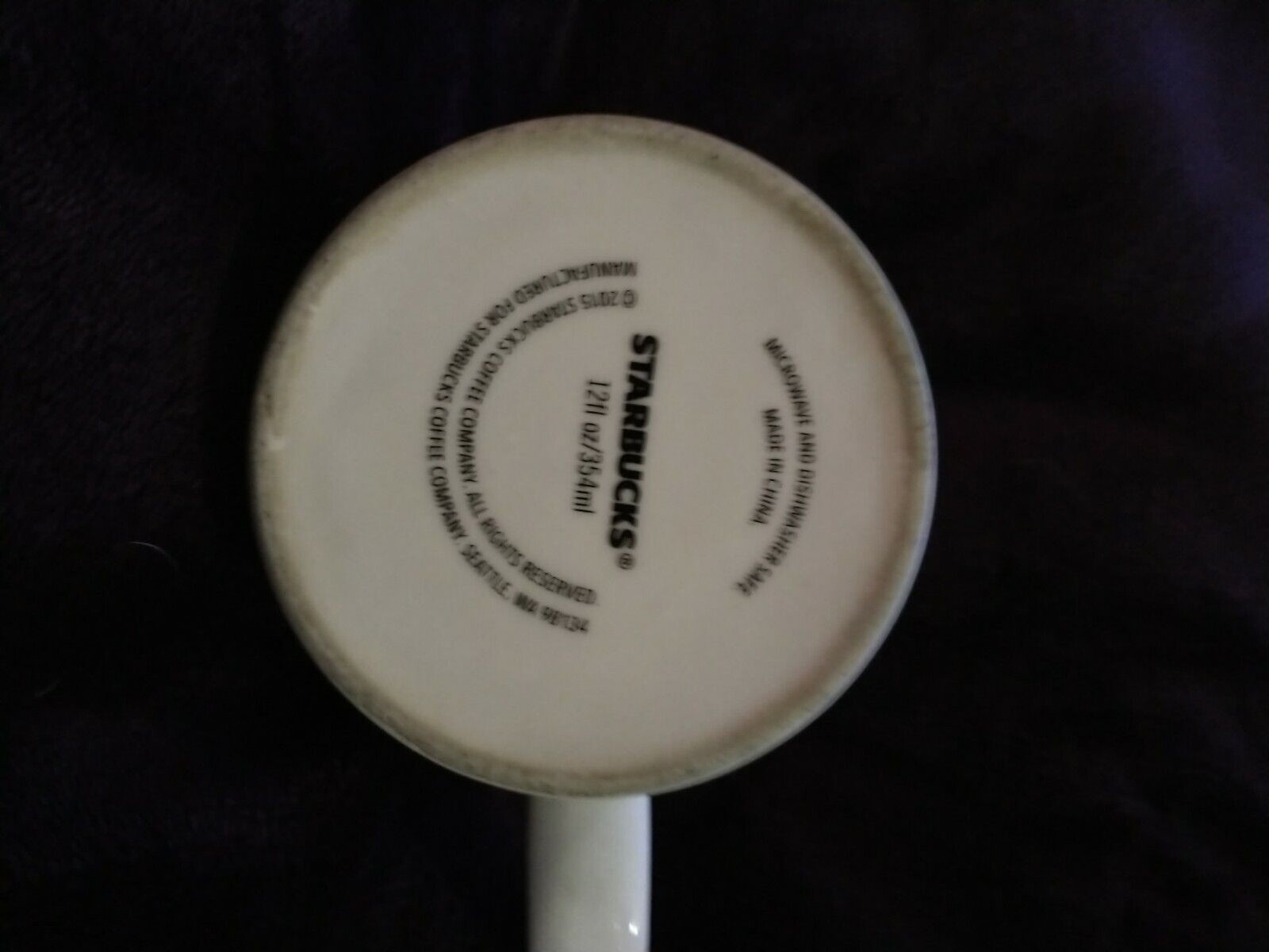 Starbucks 2015 Christmas Tree Tea/Coffee Mug - 12 oz  White/Green Ceramic Design