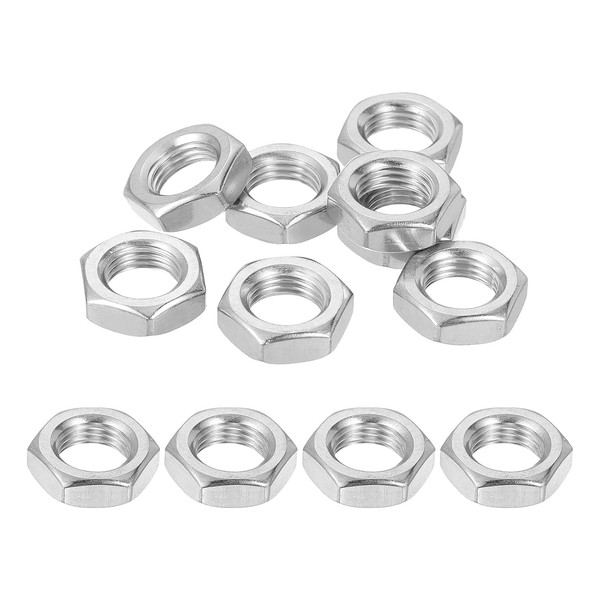 M12X1,25Mm Sechskantmuttern, 12Stk 304 Edelstahl Metrische Feingewinde Sechskant-image