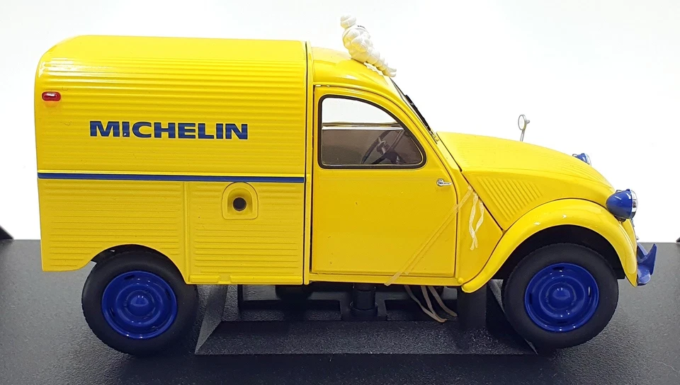 Norev escala 1/18 181502 - Citroen 2CV Fourgonnette Michelin Avec Bibendum amarillo Foto 4 de 4