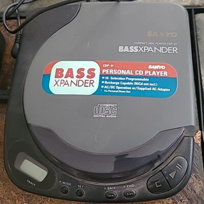 sanyo④ SANYO Compact Disc Player CDP-41 portable BASSXPANDER+Power Source