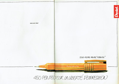 Advertising 028 1985 Pentel (2p) Ultra Thin Felt Pen