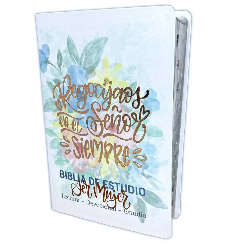 Biblia de Estudio Ser Mujer RV1960 blanco floral con indice - para mujeres
