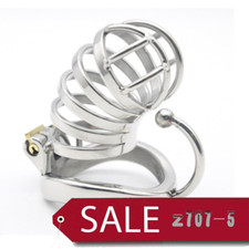 New Stainless Steel Male Chastity Device Long Cage Men Metal Lock Belt Hook Ring