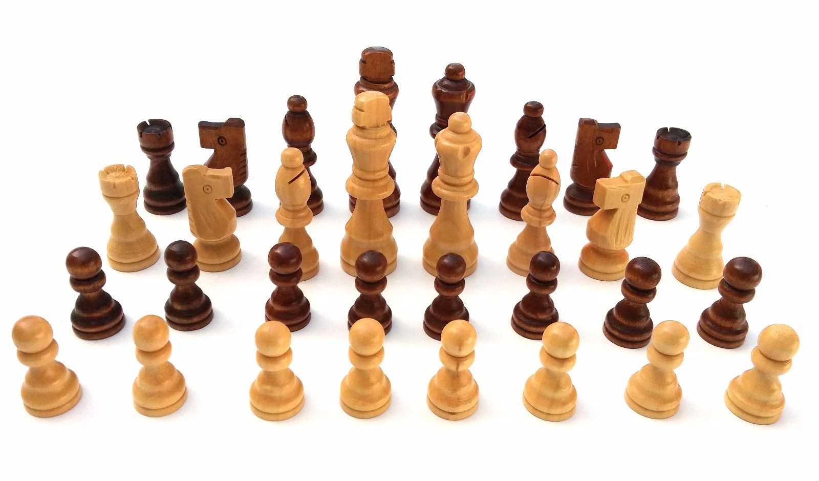 Chess Wooden Parts - Set Of 32 Pieces KING SIZE 10 CM