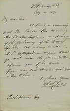 One Of A Kind! “19th Century Philanthropist" Abiel Abbot Low Hand Written Letter