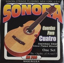 Sonora Cuerdas Para Cuatro PR. Puerto Rico Cuatro Strings Set, Ball End.