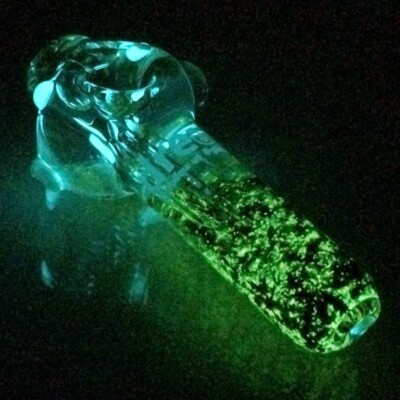 Glow Freezable Glitter Glass Pipe  Thick Glass Smoking Bowl  Glass Small Size