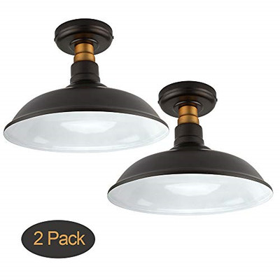 Set Of 2 Vintage Semi Flush Mount Ceiling Light Oil Rubbed Bronze