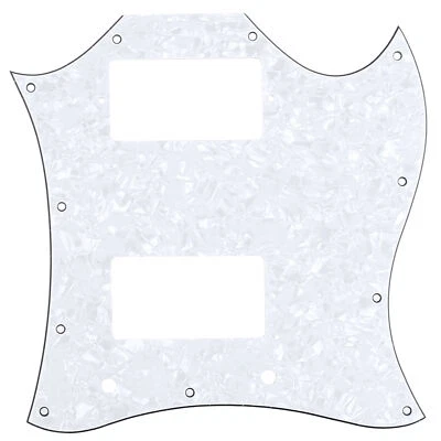 Musiclily Pro 4Ply White Pearl 11 Hole Large Full Guitar Pickguard For Import SG