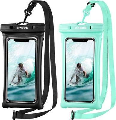 CACOE [Floatable] Floating Universal IPX8 Waterproof Phone case 2 Pack-Up to 7.0