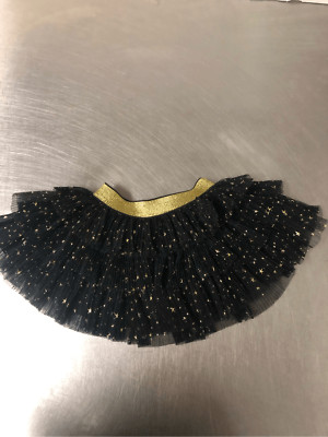 Falls Creek Girls Red Black and Gold Festive Tutu Skirt Size 18 MOS