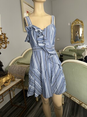 Sandro paris striped blue cotton dress, excellent