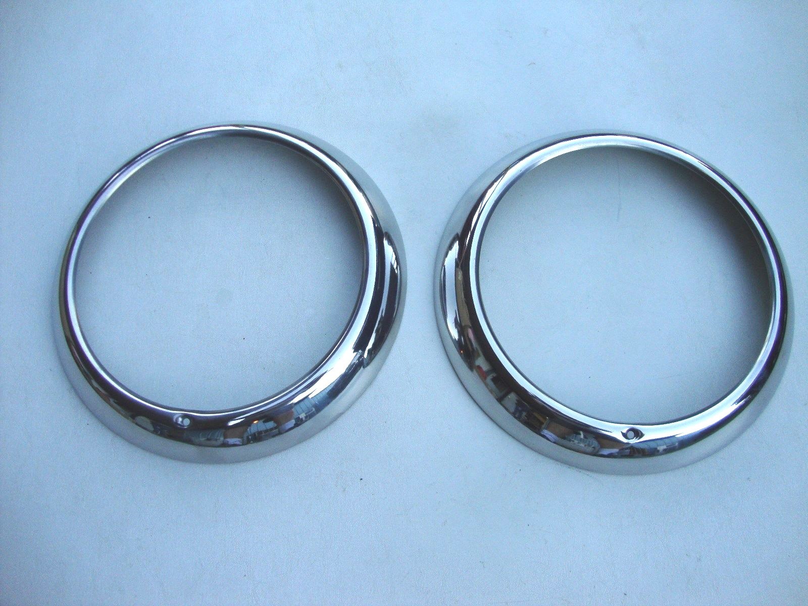  49 50 1949 1950 FORD CAR STAINLESS OUTER HEADLIGHT DOOR  RING NEW