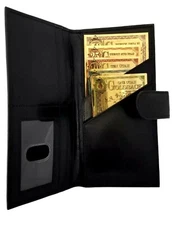 GOLDBACK BLACK LEATHER WALLET  - HOLDS 1,5,10,25,50 GOLDBACK GOLD NOTES IN STOCK