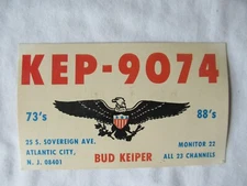 CB radio QSL postcard bud keiper KEP-9074  1970s