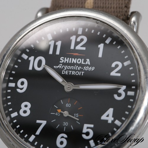 #1 MENSWEAR Shinola Detroit Argonite 1069 Black Dial Subseconds Runwell Watch