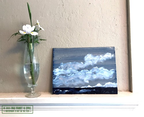 Clouds Rise from Sea 2023 C Peterson * Original Oil Painting * Sky waves Ventura - Picture 2 of 20