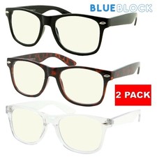 2 Pack Blue Light Glasses Blocking Sunglasses Computer Gaming Eyewear Protection