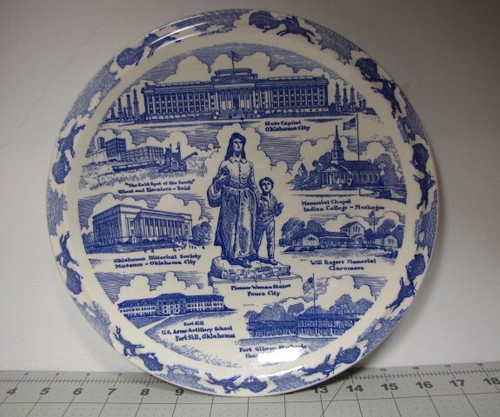 Vintage "Oklahoma, Heart of the Great Southwest" Plate by Vernon Kilns U.S.A. - Picture 4 of 9