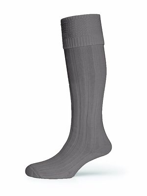 Scottish Men's Deluxe Wool Blend Grey Kilt Hose Socks 