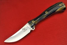 Busse Custom Trail Scalpel .17" Hollow Ground Satin INFI, Full Ram's Horn Handle